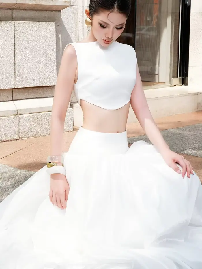 Jupe en Satin blanche Chic
