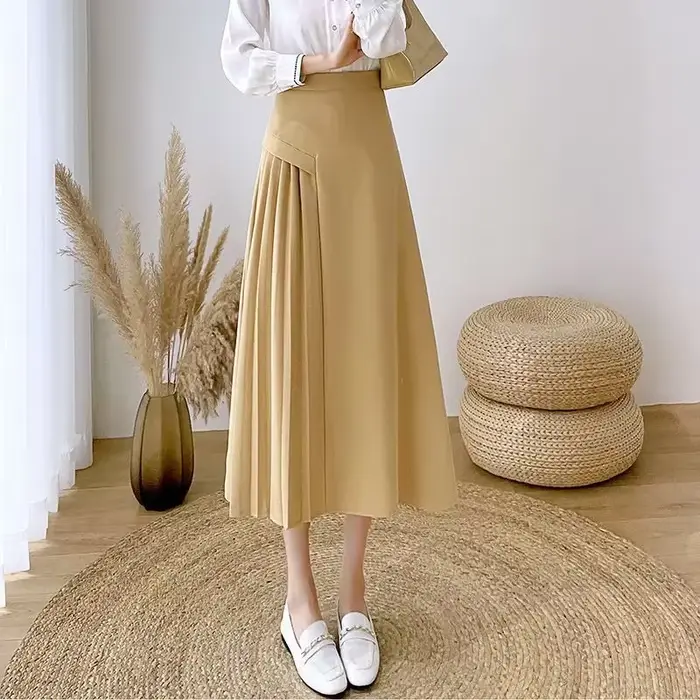 Taille haute femme jupes une ligne Midi jupe femme mode coréenne offre esthétique été chaud 2025 qua