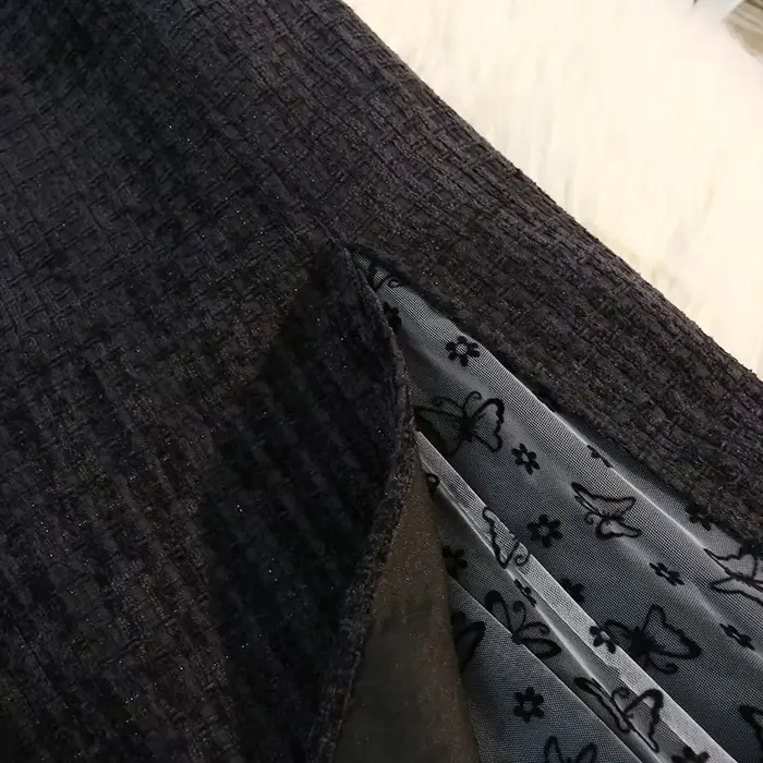 Jupe papillon noire amincissante taille haute pour femme automne hiver 2024 polyvalente élégante trapèze style moderne ocassions spéciales