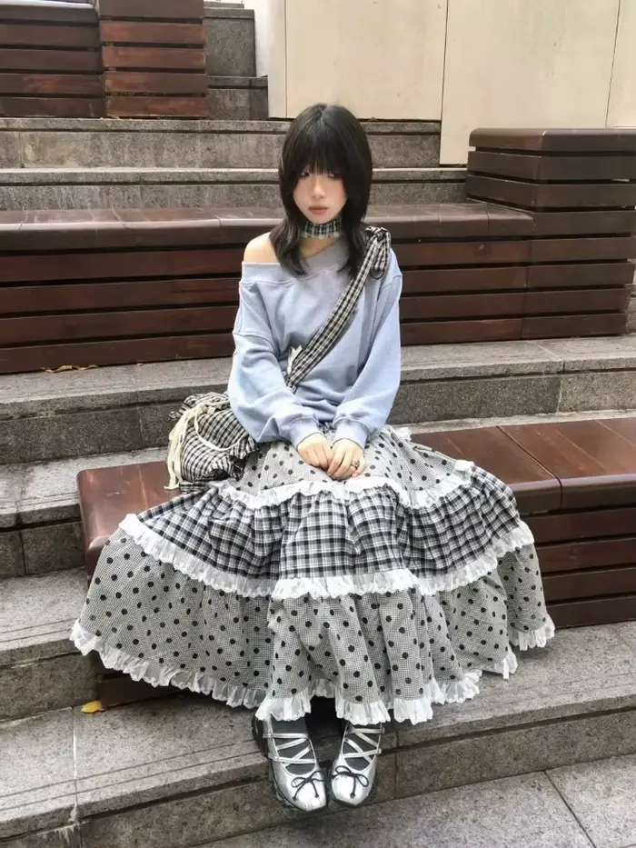 Jupe à pois pour femme, style décontracté, nouvelle collection, rétro américain, jupes douces, vêtem
