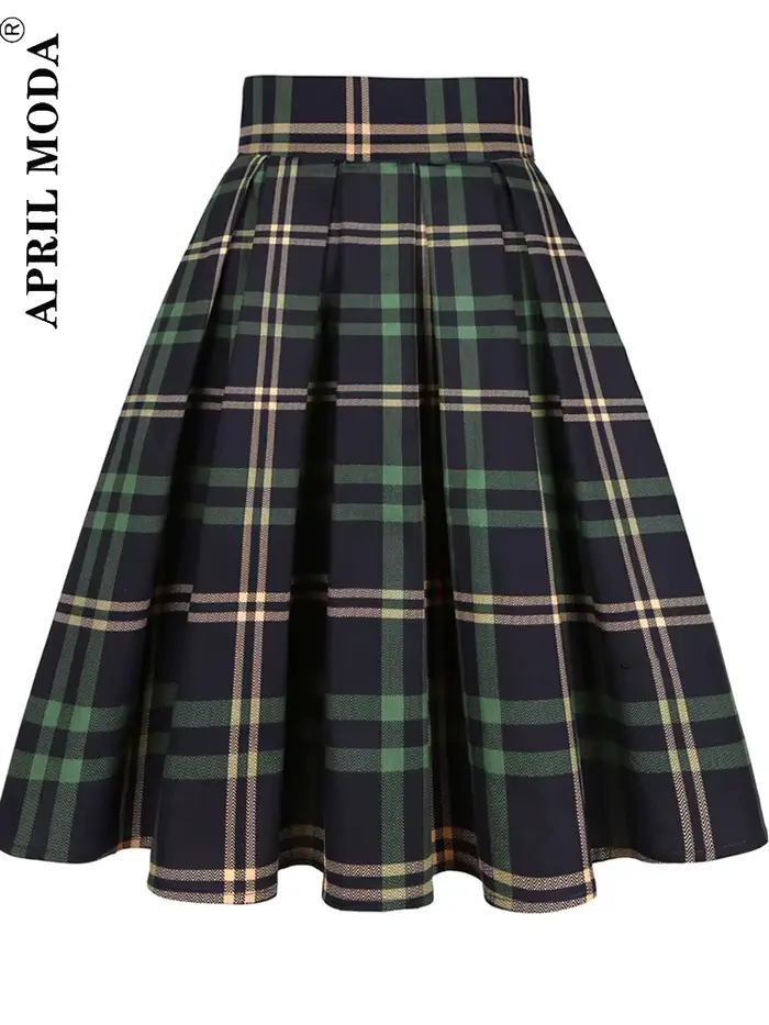 Jupe plissée taille haute pour femme, jupe trapèze midi, rétro, vintage, bleu uni, coréen, Harajuku,