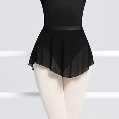 Jupe de ballet pour femme, jupe de danse courte à fente latérale, jupe en maille douce et élastique 