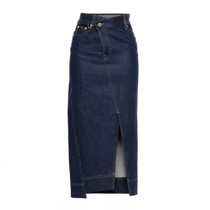 Mini jupe en jean mi-longue pour femmes