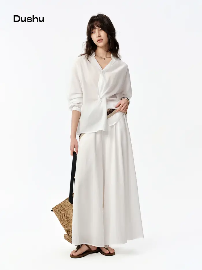 DUSHU – Jupe-culotte décontractée simple pour femme