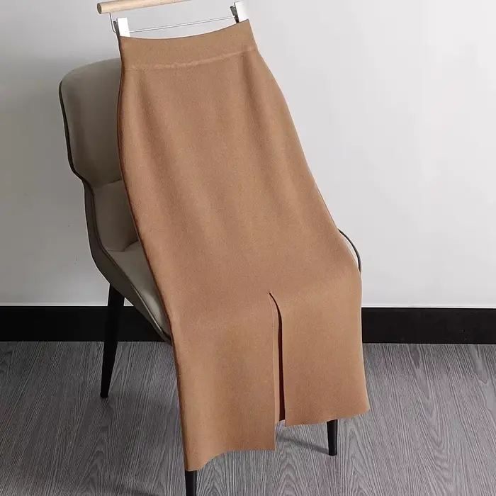 Jupe crayon tricotée surdimensionnée pour femme