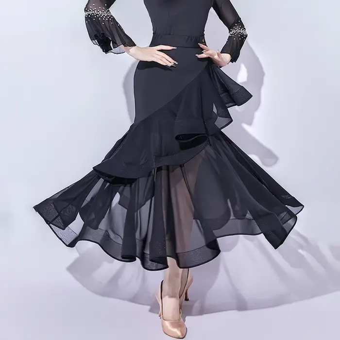 Jupe de danse de salon rouge