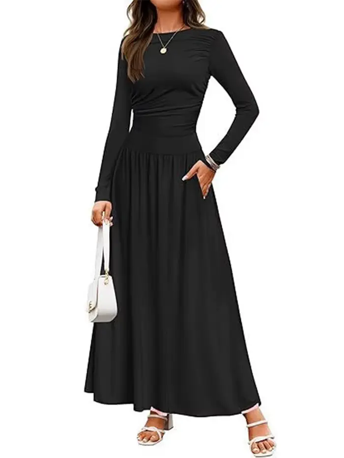 Robe Maxi à manches longues pour femmes