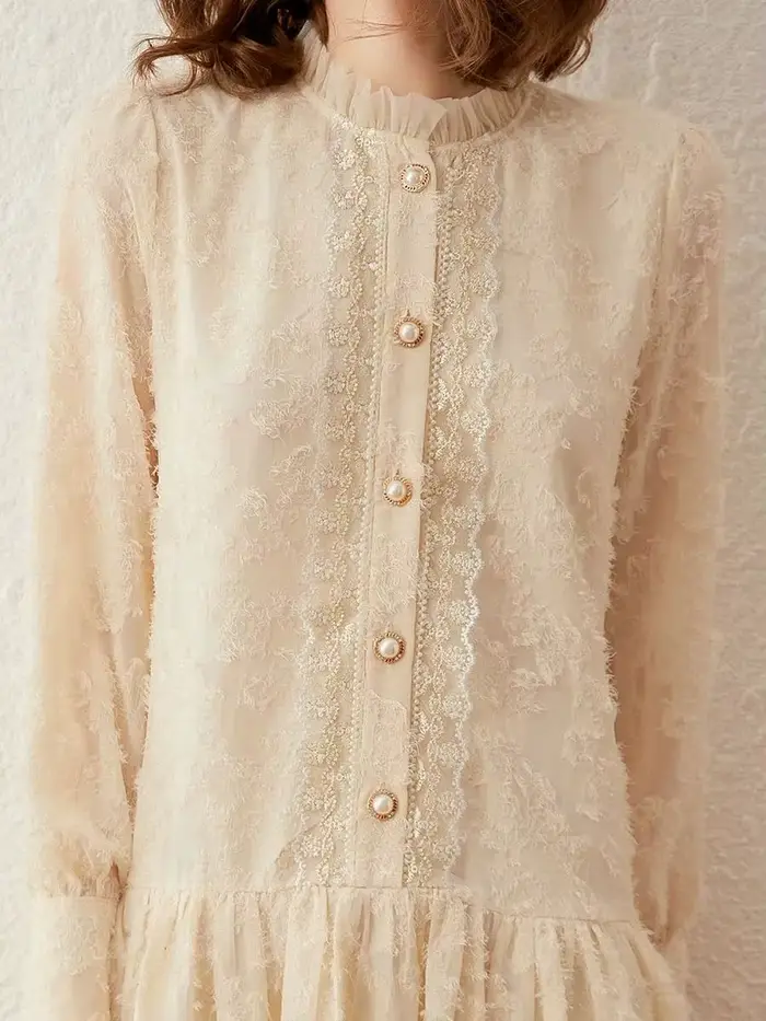 Modiis Yao-Robe à lisière filandreuse pour femme