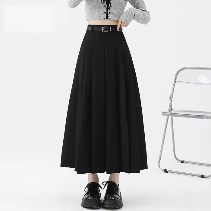 Jupe trapèze grise pour femme
