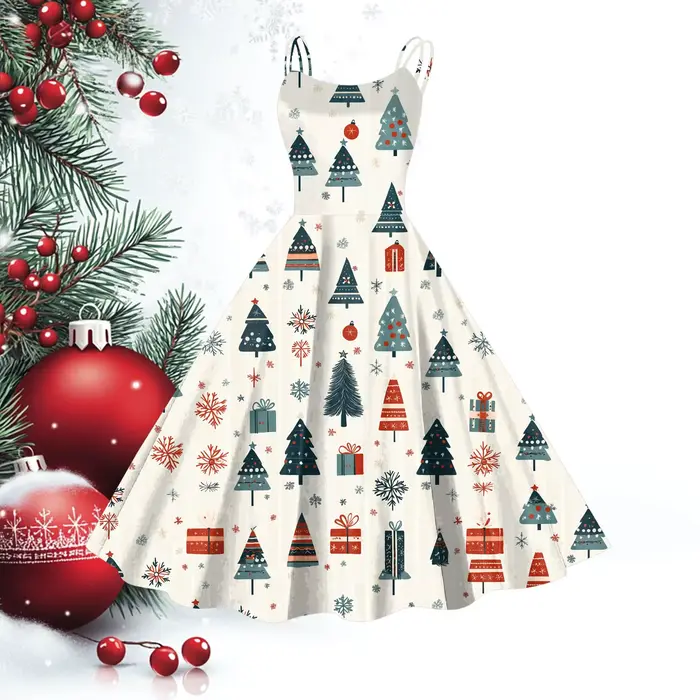 Robe de Soirée de Noël Rouge pour Femme