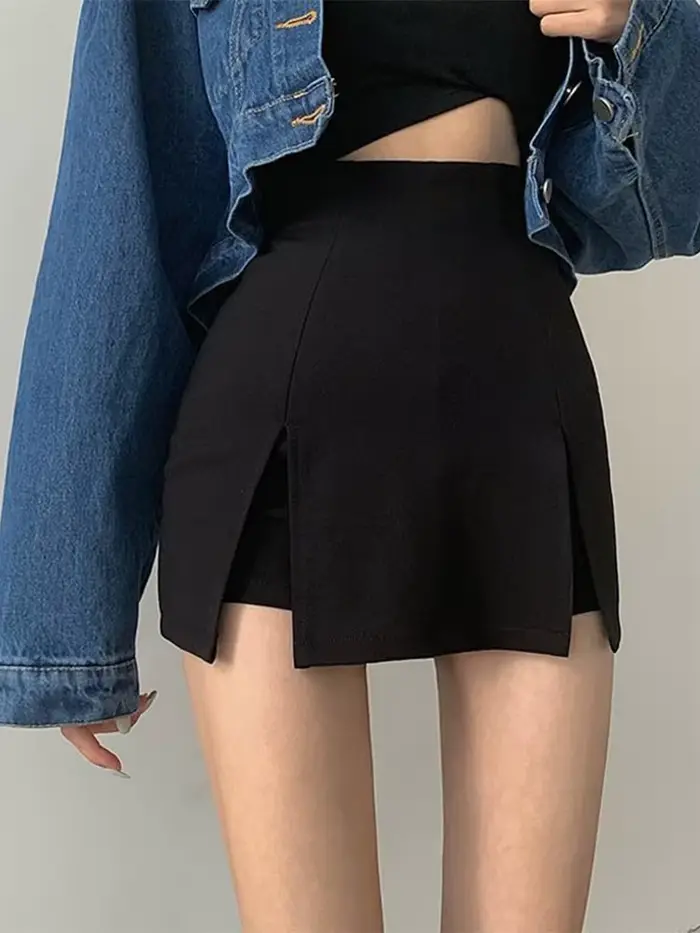 Jupe courte fendue sexy pour femmes
