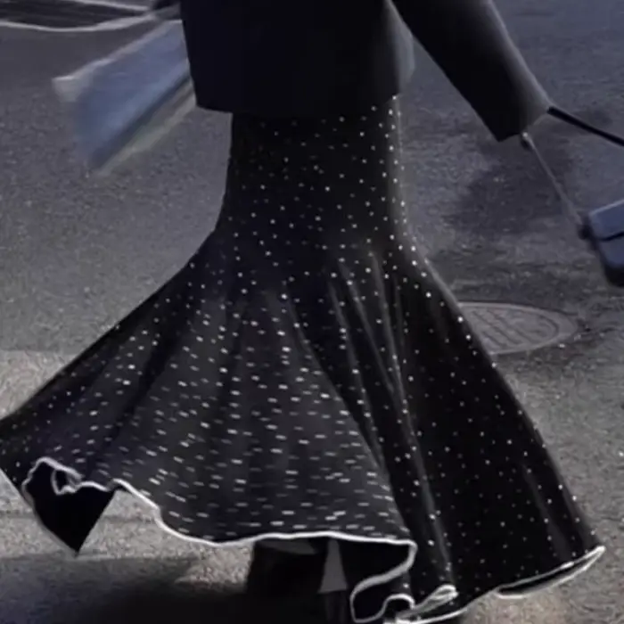 Jupe mi-longue rétro d'inspiration vintage pour femmes, nouvelle mode printemps-été 2026, robe fluid