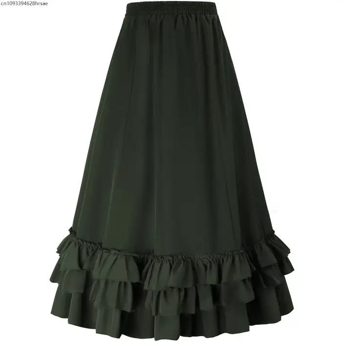 Femmes Steampunk gâteau jupe Rock gothique avec cravate cintrée Vintage victorien fête femme plis décontracté nouvelle