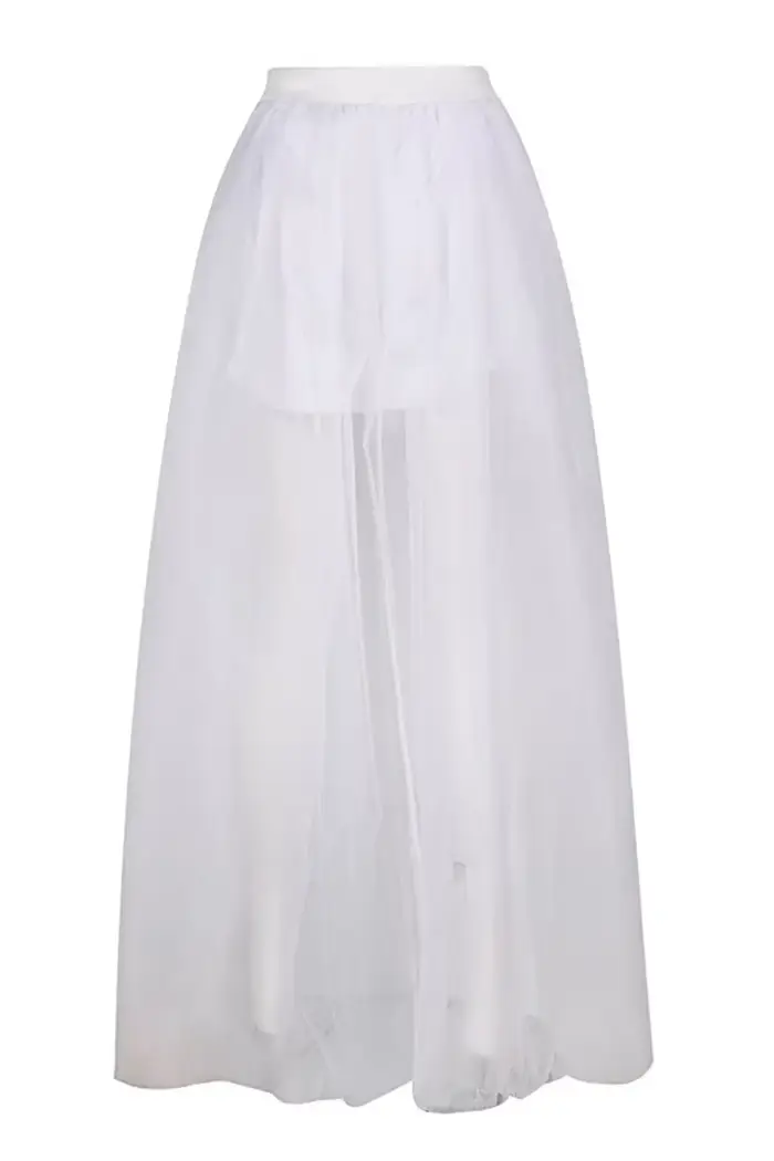 Jupon Long en Tulle Noir pour Femme
