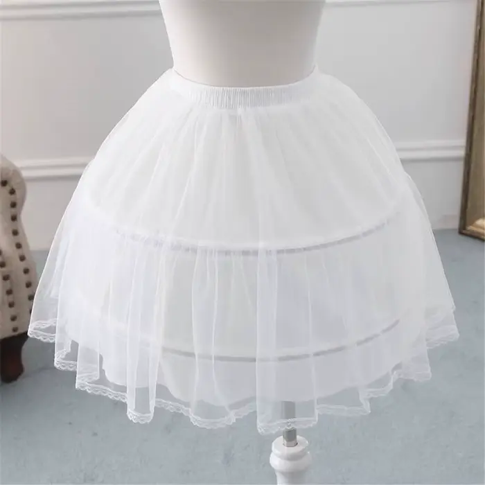 Jupon Crinoline pour filles avec cerceau sous jupe courte sous-jupe blanche a-ligne robe de bal jupons