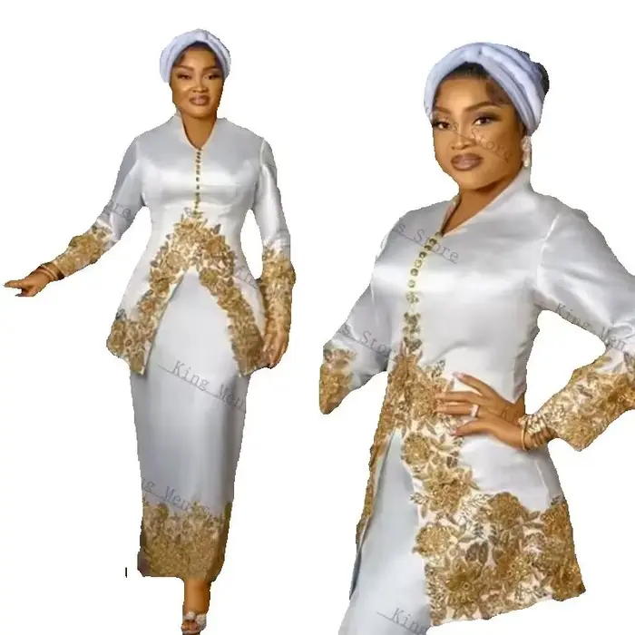 Ensemble jupe de costume en Satin blanc pour femmes