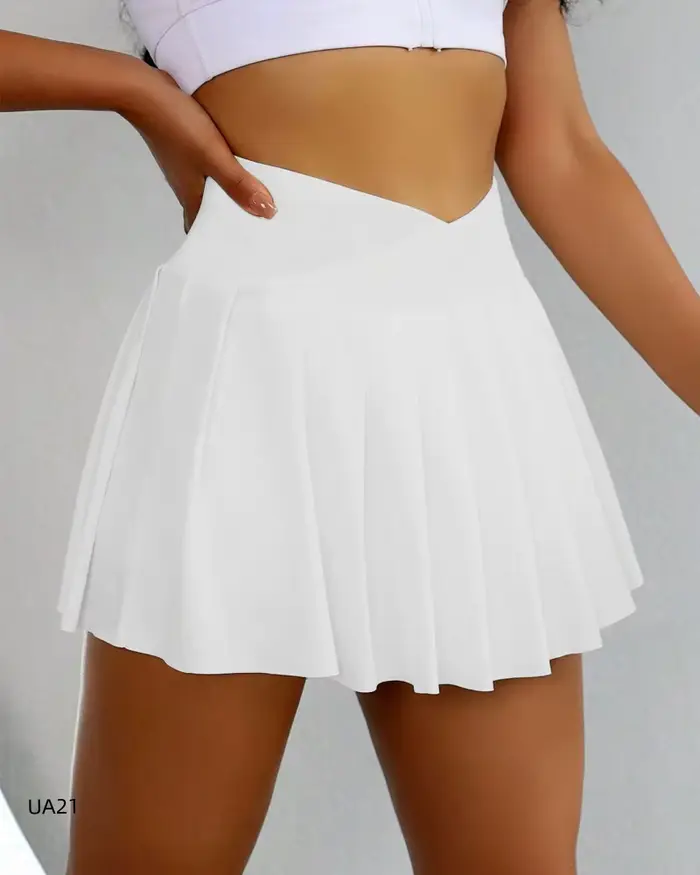 Jupe de sport pour femme taille haute polyester ample pour tennis course yoga fitness gym golf occasions spéciales