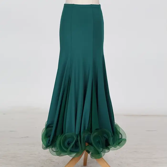 Jupe de danse de salon moderne pour femmes polyester élasthanne couleurs variées blanc beige brun orange rose occasions spéciales compétitions spectacles soirées dansantes