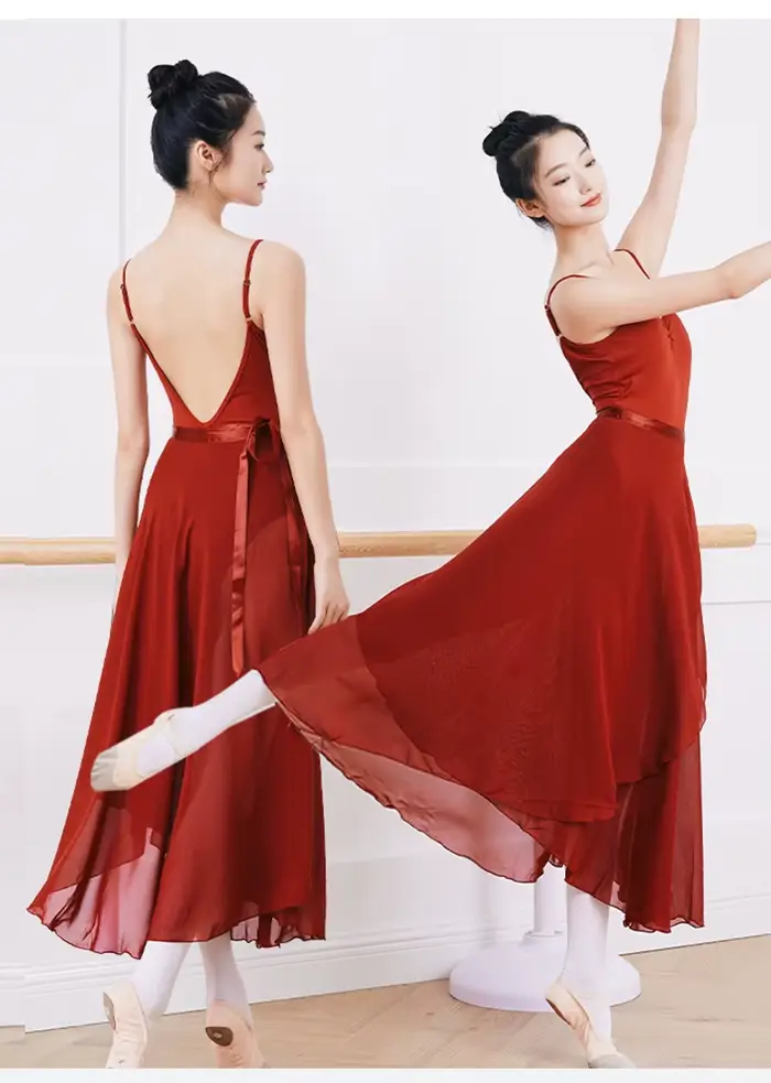 Jupe de ballet enveloppante pour femmes adultes en mousseline douce pour la danse classique, les cours de ballet et les spectacles