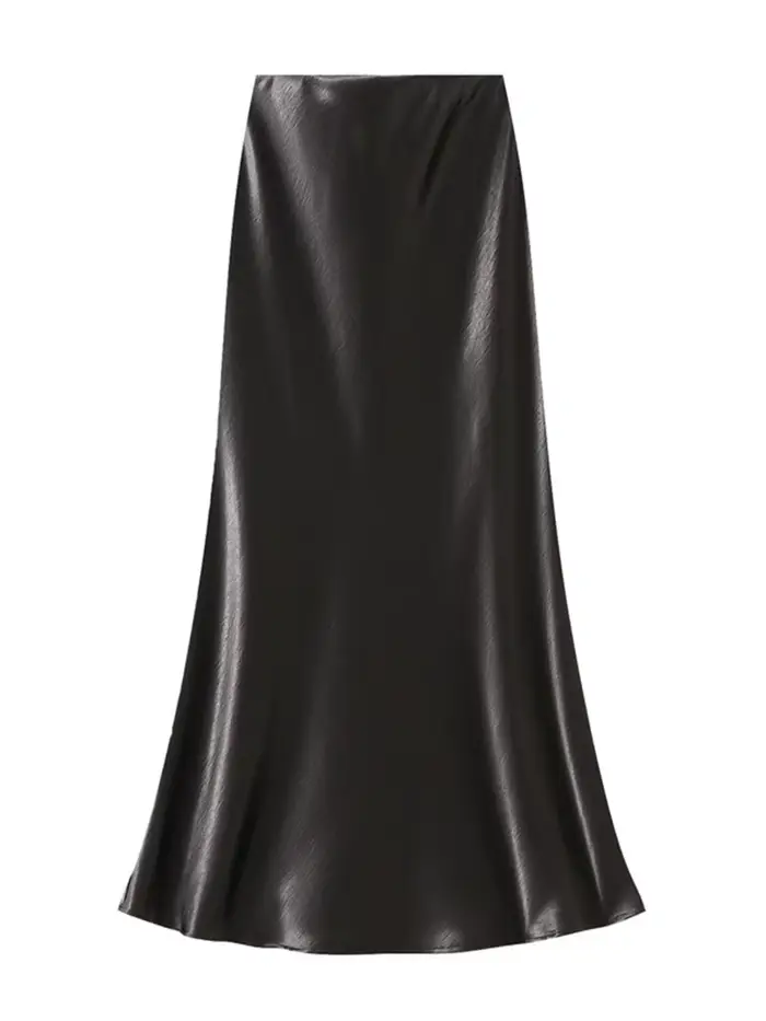 Streamgirl rose soie jupes pour femmes Midi bleu clair jupe Satin haute qualité luxe Satin jaune jup
