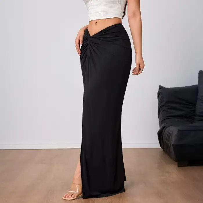Jupe longue maxi élégante noire pour femme