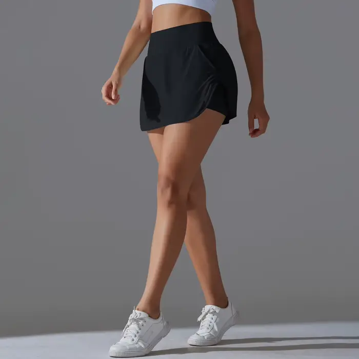 Mode femmes jupes de Tennis 2 en 1 séchage rapide taille haute Shorts Fitness course Golf Badminton