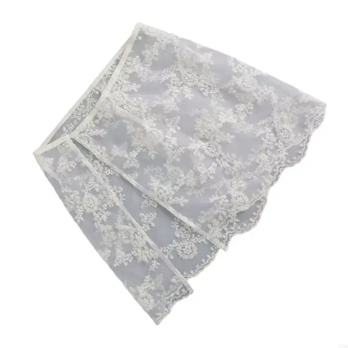 Jupe tablier courte en acétate avec broderie florale pour femmes junior, ajustement souple et élégance décontractée pour toutes les occasions