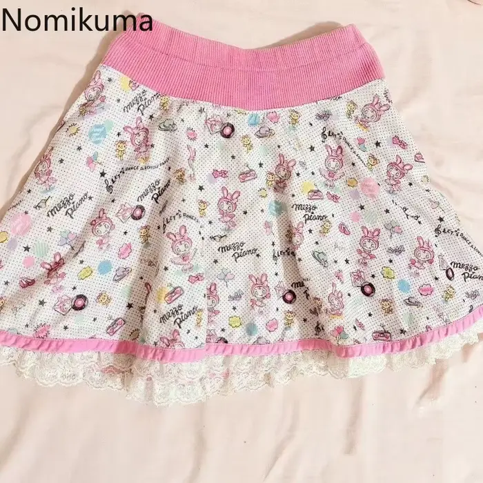 Jupe Vintage femmes mignon imprimé a-ligne
