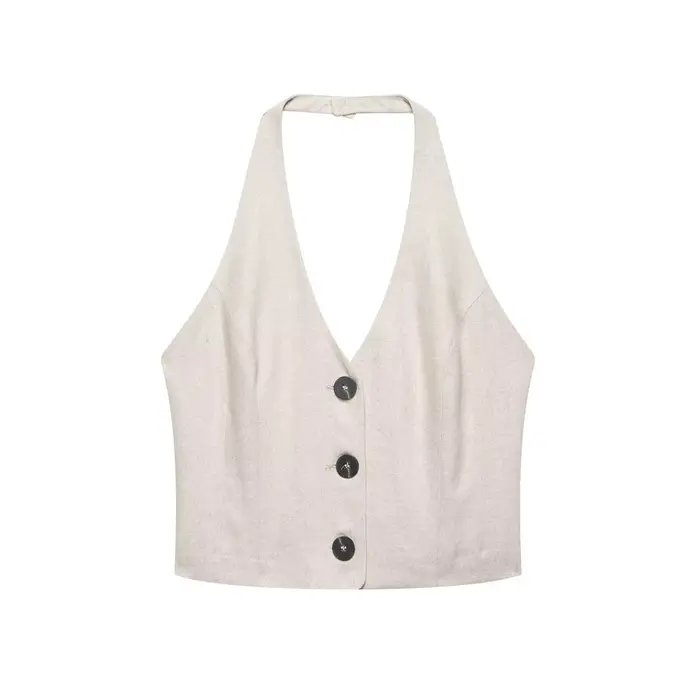 HH femmes jupe ensemble col en v simple boutonnage solide court gilet haut + mode taille haute ferme