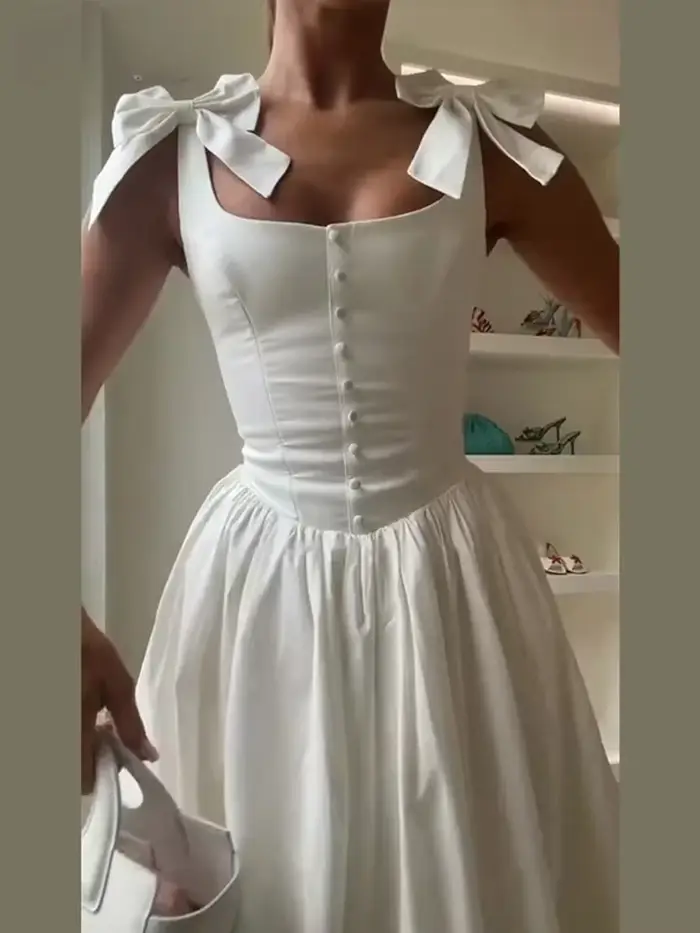 Robe longue à nœud élégant pour femmes