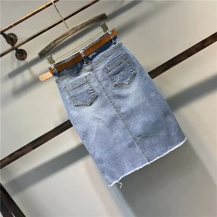 Jupe en jean taille haute élastique mi-longue moulante pour femme nouvelles modes printemps été 2026 avec fente polyvalente occassions spéciales