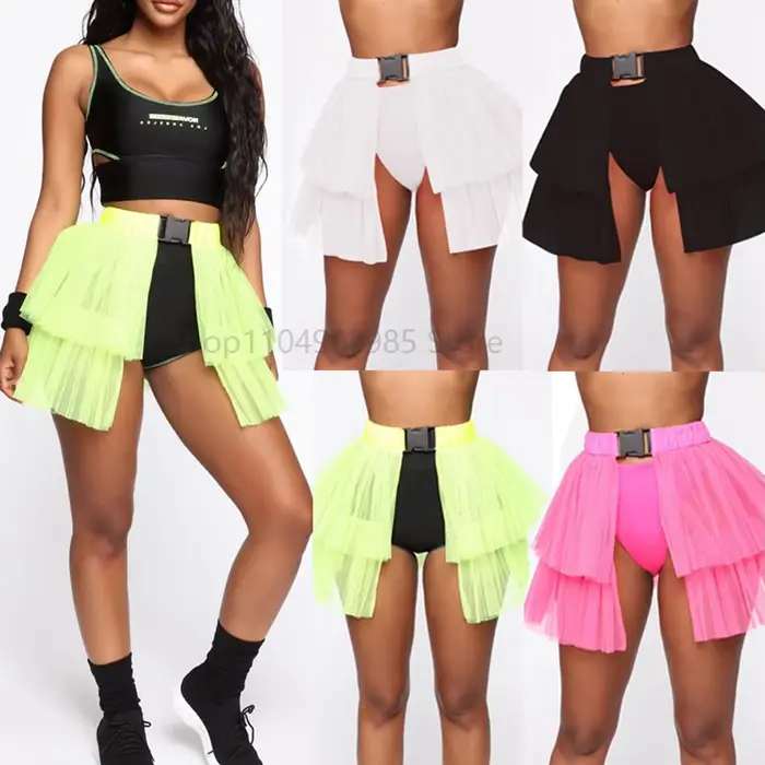 Jupe Couche Gâteau Dentelle Tulle Jupes Femmes Tenue de Fête Robe Lolita Vintage Occasions Spéciales Costumes Cosplay