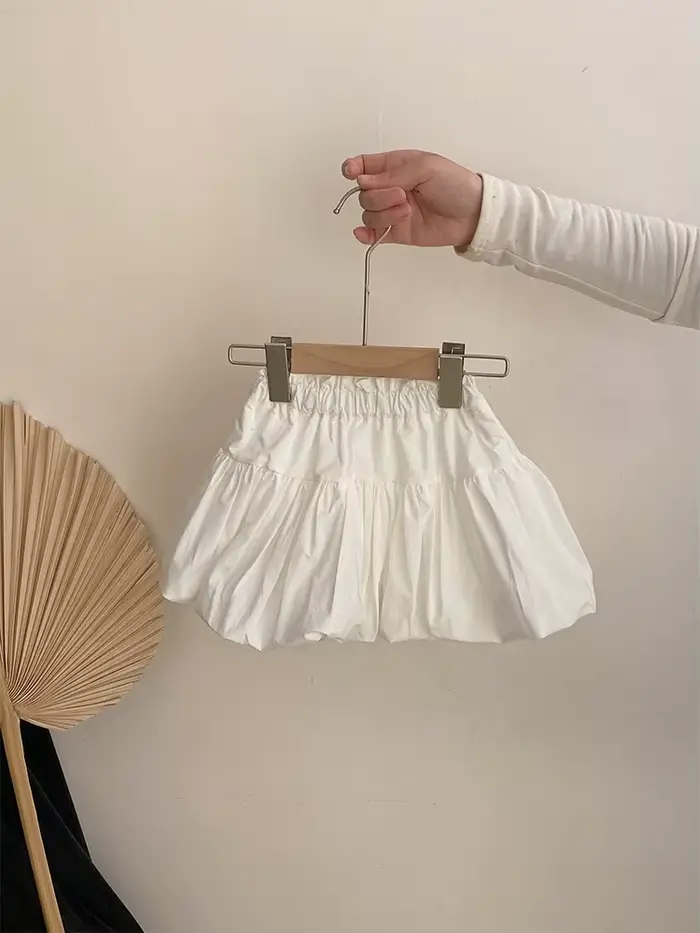 Jupe à bourgeon de fleur blanche pour filles