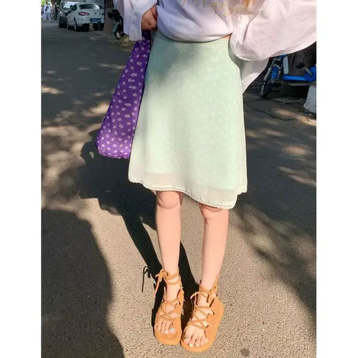 Jupe florale pour femme, été 2026, fine et légère, coupe trapèze, taille haute, courte et élégante