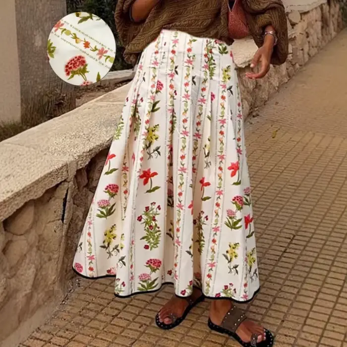 Jupe mi-longue taille haute printemps-été-automne 2026