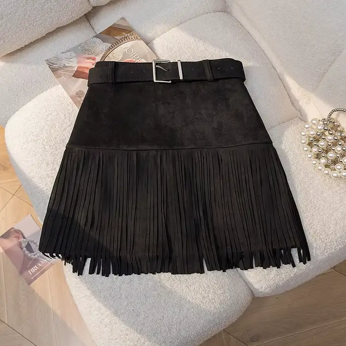 Mini jupe femme peau de cerf gland a-ligne taille haute Vintage Harajuku Y2K automne printemps épicé
