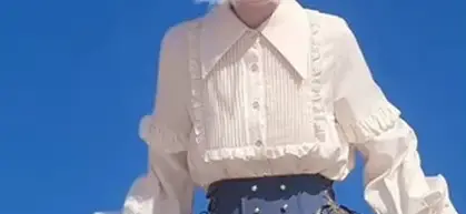Ensemble jupe taille haute Lolita pour femmes, doux et élégant, tenues pour femmes, col pointu, manc