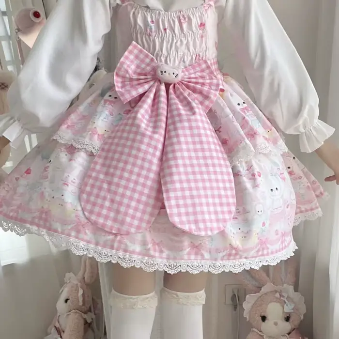 Jupe à bretelles au design Lolita original
