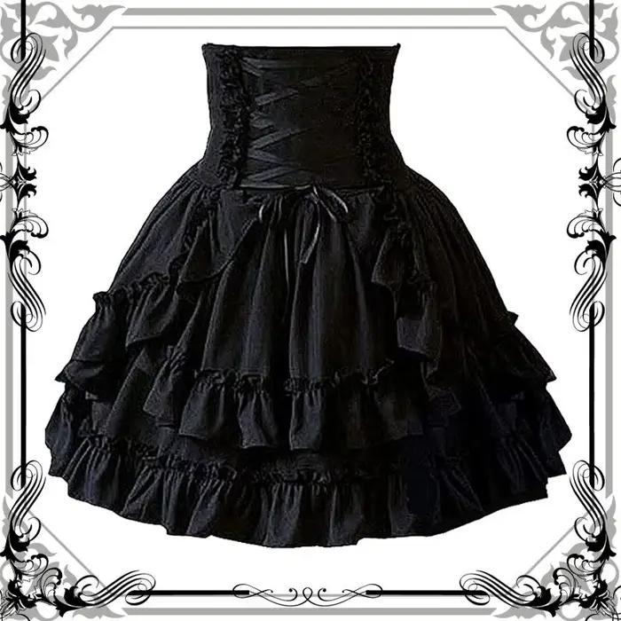 Nouvelle jupe vintage Y2K gothique rétro Lolita pour femme