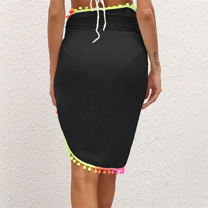 Jupe de plage Lamuusaa en polyester tricoté, design sexy et confortable pour femmes, idéale pour la plage et les soirées estivales
