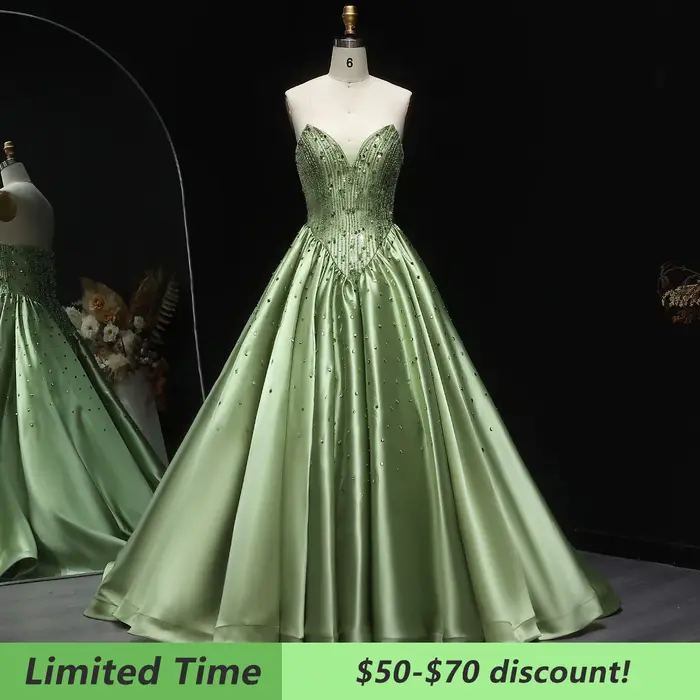 Robe de soirée longue en satin vert Sharon Said drapée avec perles et cristal pour femmes occasionnelle soirée officielle