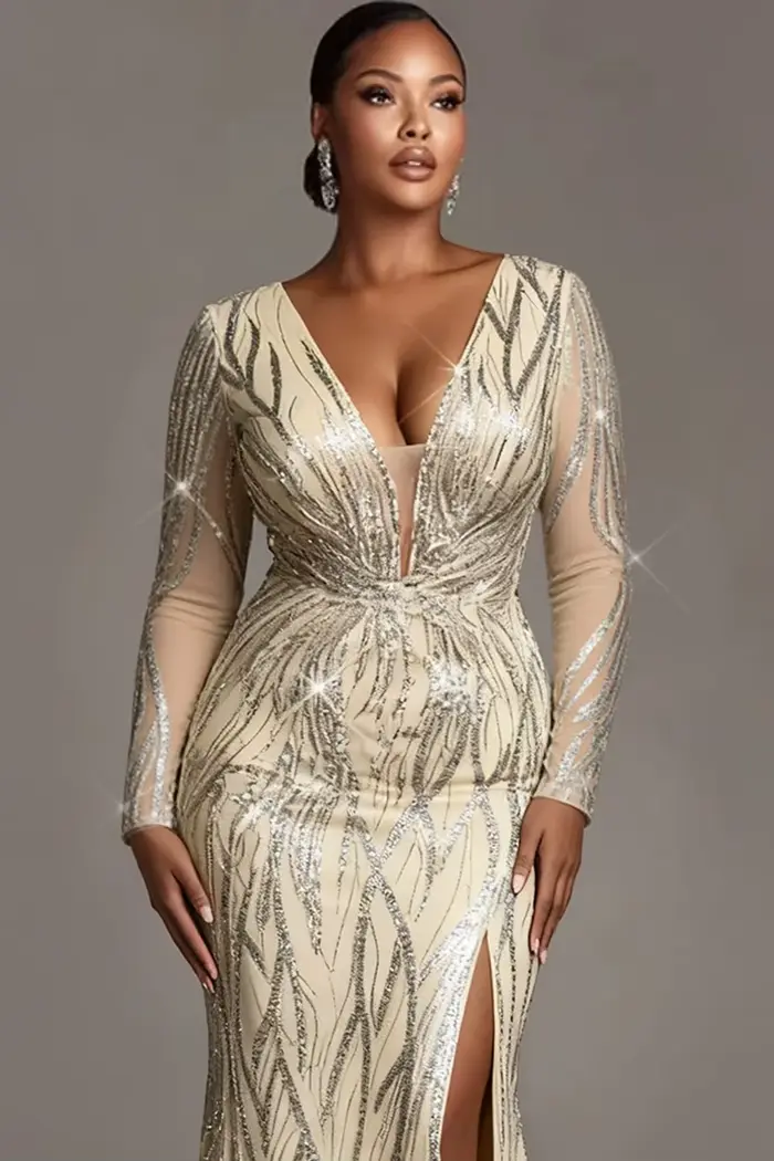 Robe de mariée grande taille en Tulle argenté