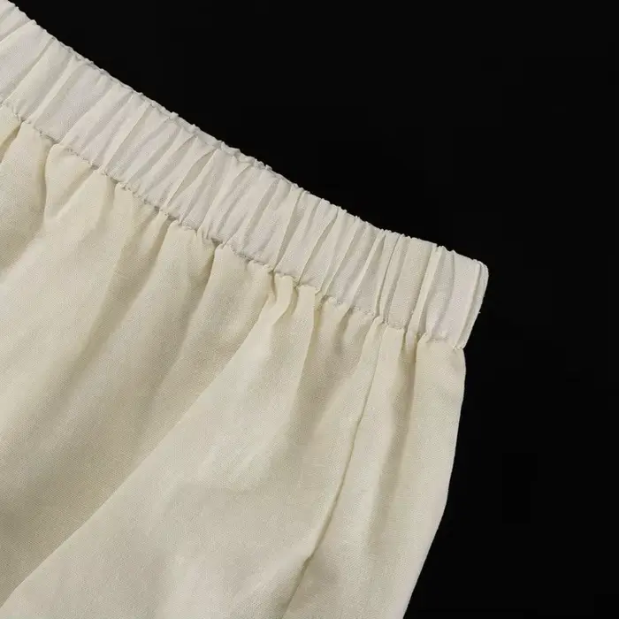 Été ample Beige coton 2 pièces ensembles femmes tenue 2025 décontracté demi manches chemise avec taille haute Mini jupe