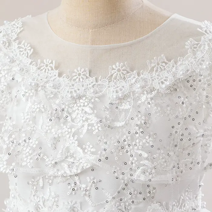 Robes longues de demoiselle d'honneur blanches élégantes pour filles