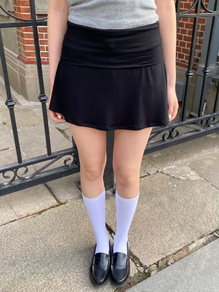 Mini-jupe noire plissée pour femme, taille unique, style préppy, décontractée, coupe trapèze, polyester et coton, pour sorties nocturnes estivales
