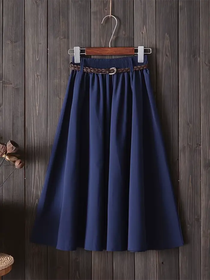 Jupe d'été mi-longue Dozw avec ceinture, mode coréenne, taille haute, plissée, décontractée, pour femmes, occasions spéciales