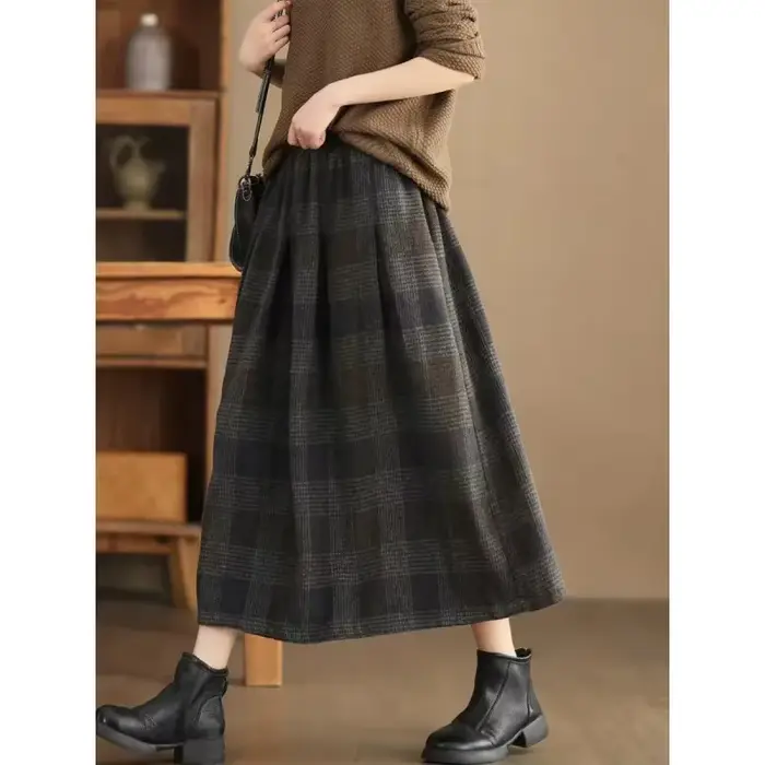 Jupe mini en laine à carreaux chaudes