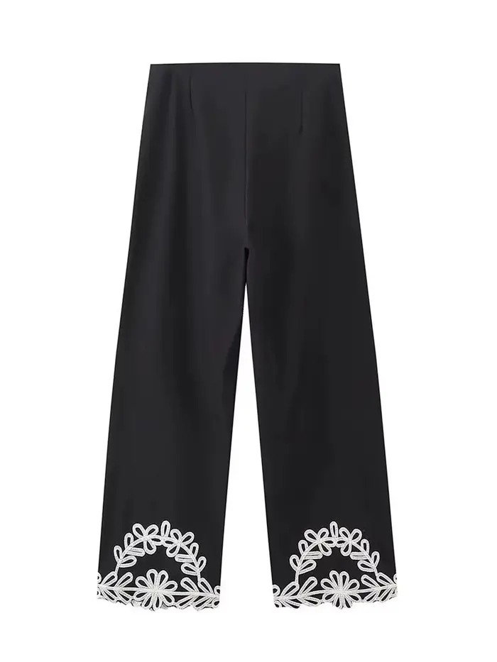 Ensemble jupe brodée à fermeture éclair pour femme