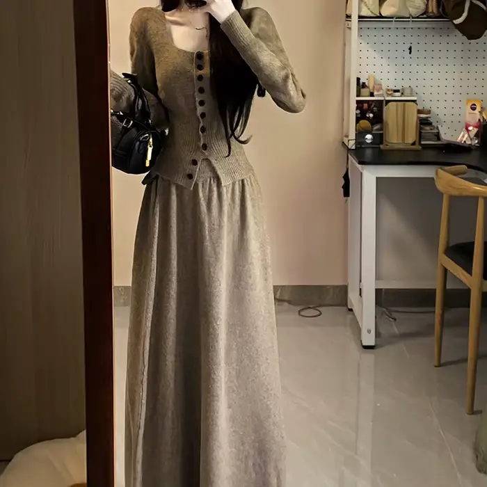 Ensemble pull tricoté pour femmes