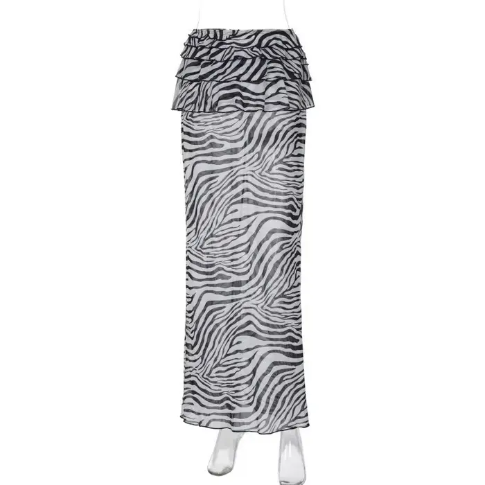 Robe longue imprimée motif zèbre sexy nouvelle mode 2026 pour femme